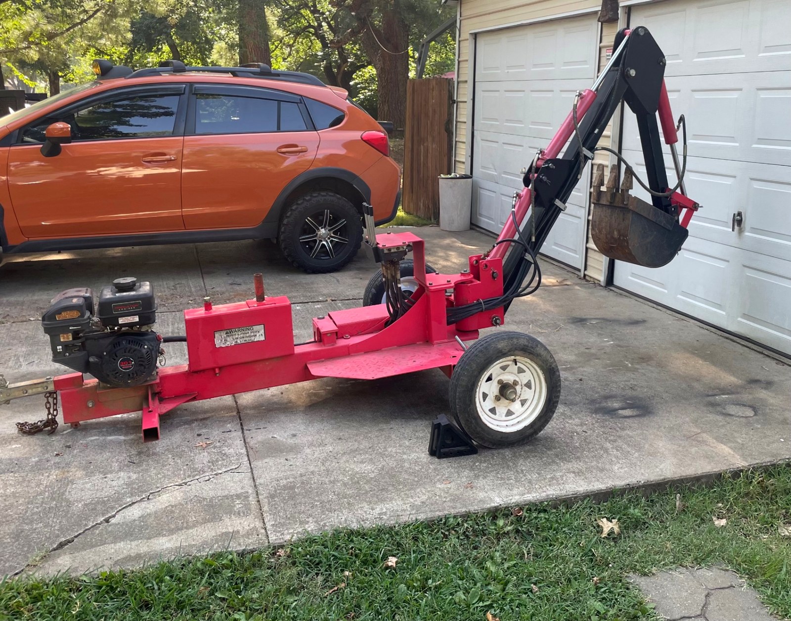 Towable backhoe unit maintained and ready for the next excavation job